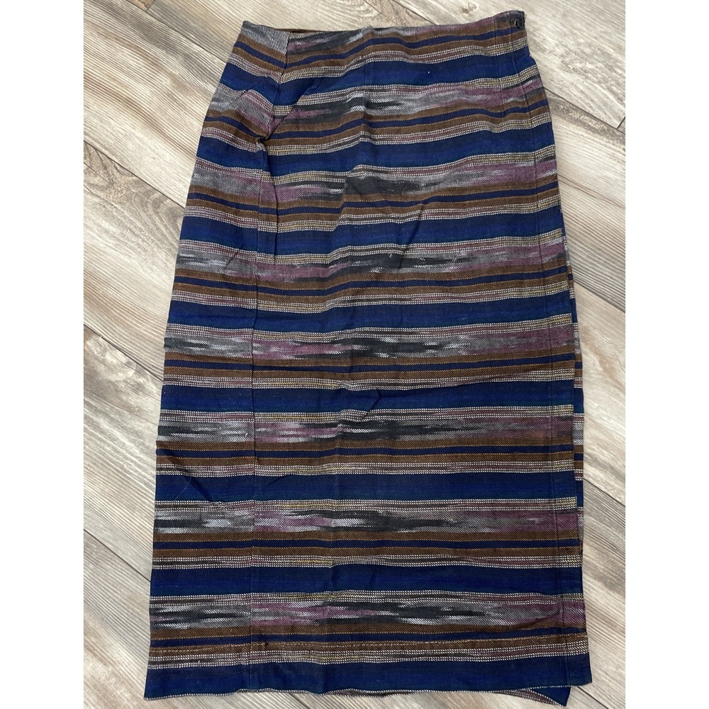 Vintage Huntington Ridge striped maxi wrap skirt southwestern size‎ Large